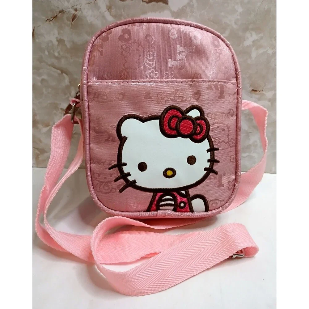 Hello Kitty Mini Shoulder Bag for Girls: Stylish Canvas Crossbody Purse